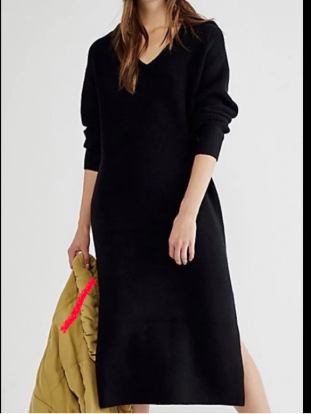 Free People “Claudia” Hooded Sweater Dress SZ M
